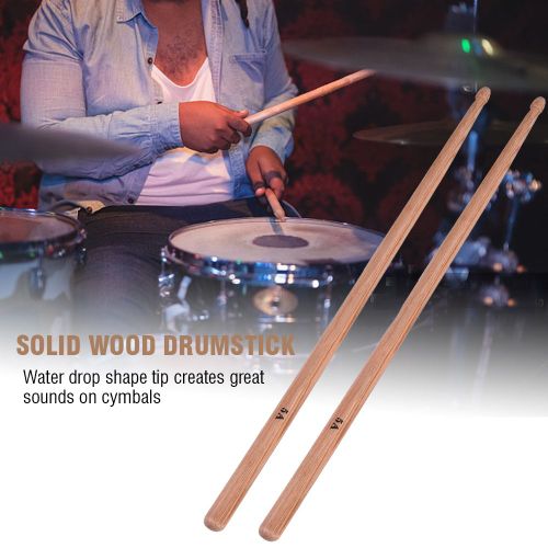 1 Paire De Baguettes De Batterie En Bois Durable En Forme De Goutte (40,6 X 1,4 Cm)