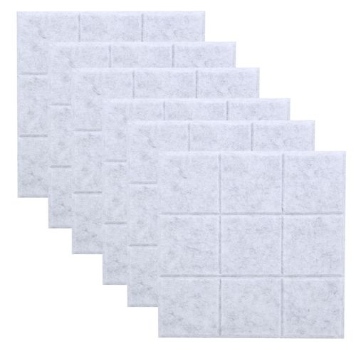 Lot de 6 panneaux acoustiques en feutre absorbant, resistants au feu, gris argente