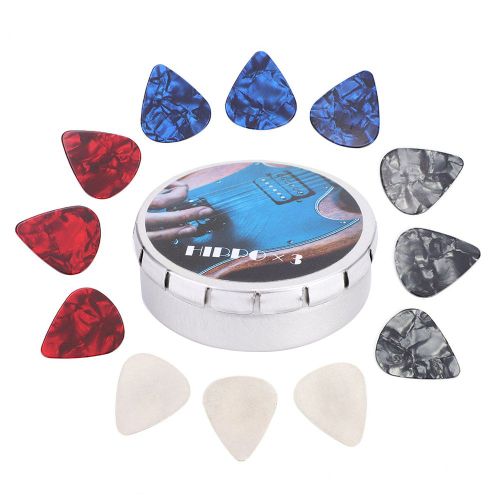 Hema Lot De 12 Mediators Pour Guitare 0,3 Mm, 0,96 Mm, 1,2 Mm, 1,5 Mm, Accessoires Pour Instruments De Musique