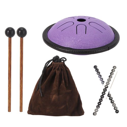 Tambour A Langue En Acier, Mini Tambour A Main Ethere, Avec Sac De Transport Pour Baguettes, 14 Cm, Violet