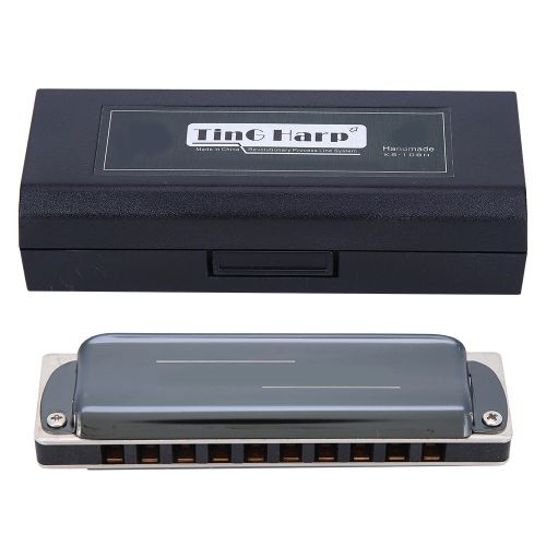 Harmonica Blues Harp 10 Trous, Cle Mib, Cadeaux Musicaux, Anche En Bronze Phosphoreux (Noir)