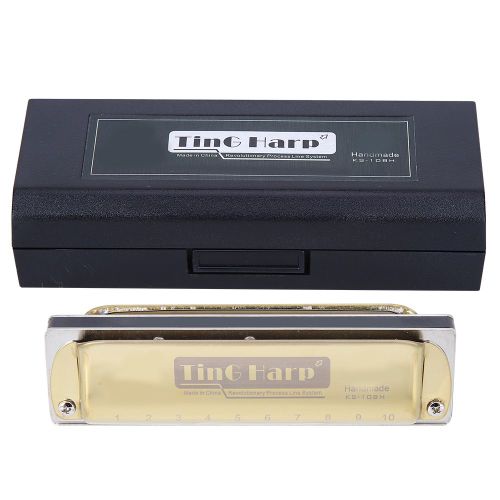 Harmonica Blues Harp 10 Trous, Cle Mib, Cadeaux Musicaux, Anche En Bronze Phosphoreux (Dore)
