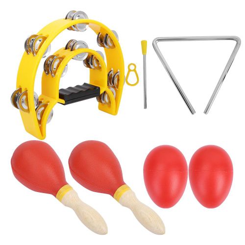 Ensemble De Jouets Pour Enfants, Tambourin A Double Rangee En Demi-Lune Avec Marteau A Sable, Agitateur A Oufs Et Diapason