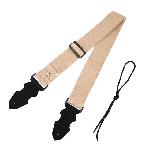 Bandouliere Pour Guitare Avec Mediator Et Sangles Arriere Reglables, Kaki