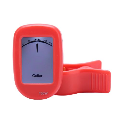 Accordeur De Guitare A Pince Meideal T30w Pour Basse Chromatique, Violon, Ukulele, Ecran Lcd (Rouge)