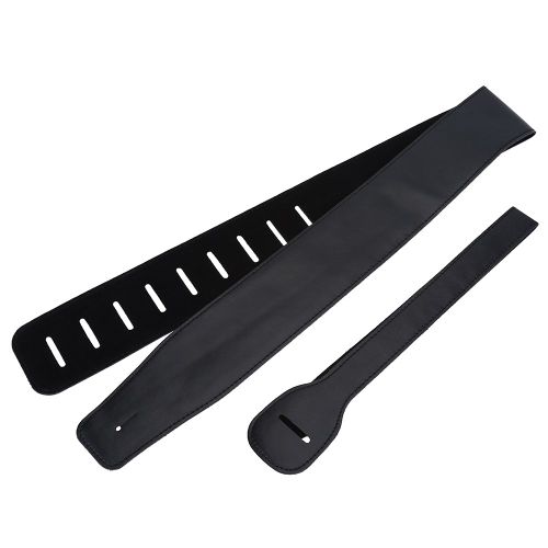 Sangle Reglable En Cuir Synthetique Pour Guitare Acoustique Et Electrique, Ceinture De Guitare De Haute Qualite (Noir)