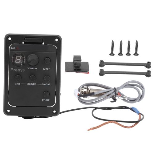 Egaliseur De Micro De Guitare Acoustique, Preamplificateur Integre, Accordeur, Transducteur Electrique