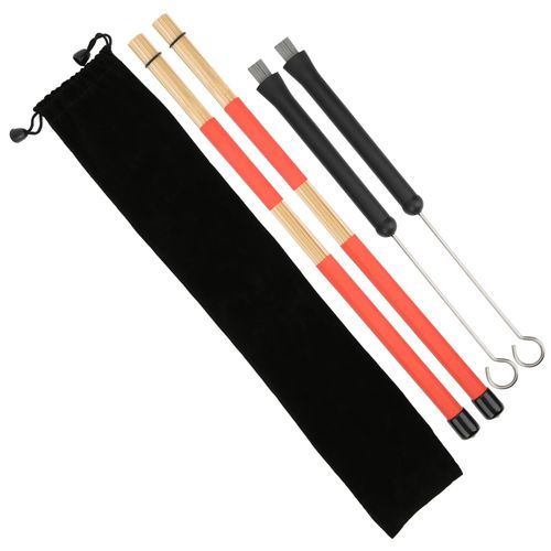 Ensemble De Baguettes De Batterie, Brosses, Fil Metallique Retractable, Tige A 19 Faisceaux, Sac En Peluche, Accessoires De Percussion