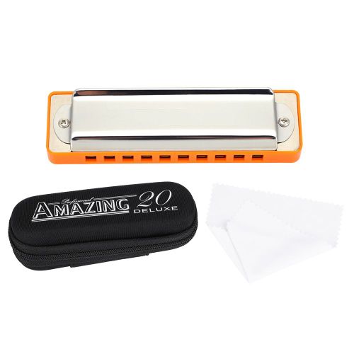 Harmonica Kongsheng Am-20d A Anches En Bronze Phosphoreux, 10 Trous, 20 Tons, Tonalite De La (Orange)
