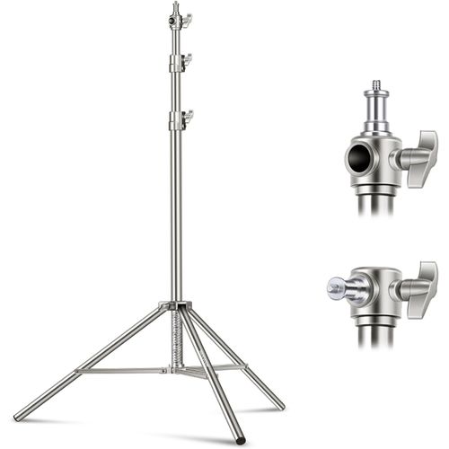 NEEWER 3m Support de Lumière en Acier Inoxydable,Trépied de Photographie Robuste à Coussin à Ressort avec Adaptateur à Vis Universel 1/4" à 3/8" pour Stroboscope,Anneau Lumineux,Monolight,Softbox