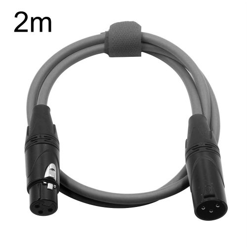 Cable D'extension Audio Pour Microphone, Connecteur Xlr Male Vers Femelle A 3 Broches (Gris, 2 M)