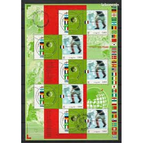 Sport : Champion Du Monde De Football Émission Commune France/Allemagne/Argentine/Brésil/Europe Bloc Feuillet 49 Année 2002 N° 3483 3484 Yvert Et Tellier Luxe (10 Timbres)
