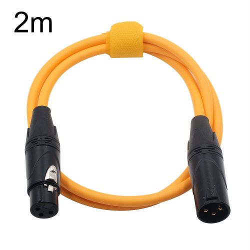 Cable D'extension Audio Pour Microphone, Connecteur Xlr Male Vers Femelle A 3 Broches (Orange, 2 M)