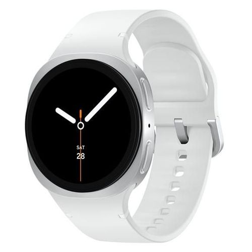 Samsung Galaxy Watch8 - 40 Mm - Argent - Montre Connectée Avec Bracelet Sport - Caoutchouc - Blanc - Taille Du Bracelet : S/M - Affichage 1.34" - 32 Go - Nfc, Bluetooth, Wi-Fi - 30 G