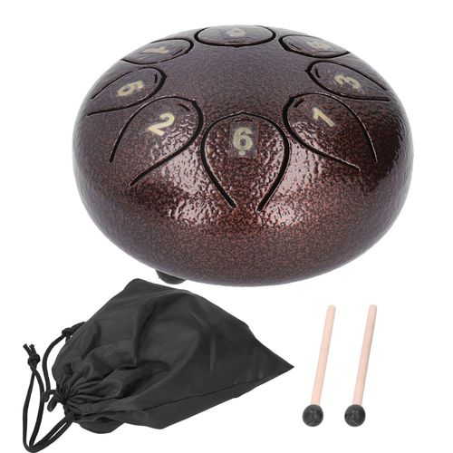Tambour A Langue Ethere Sanskrit, Instrument De Percussion En Acier Inoxydable Avec Baguettes, 12,7 Cm