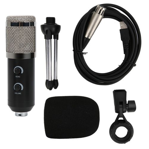 Microphone K8 A Condensateur 3 Broches Avec Controle Echovol, Usb 3,5 Mm, 2 Connecteurs Pour K Song