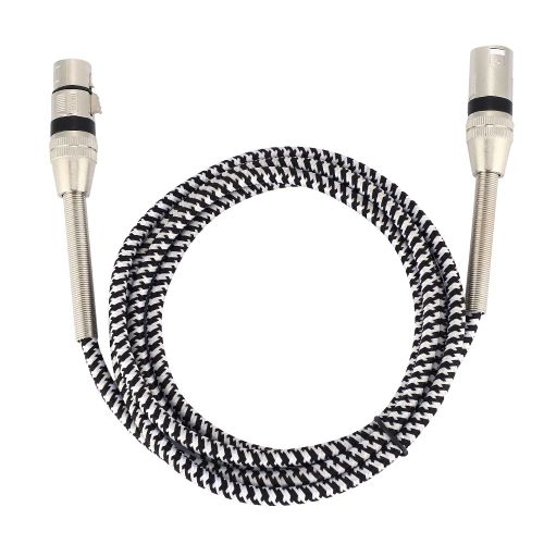 Cable Xlr Tisse Male Vers Femelle 3 Broches, Cordon Audio Pour Microphone Et Ligne Equilibree, 2 M