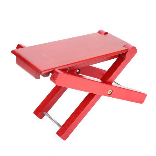 Repose-Pieds En Bois De Hetre Rouge Punk Avec 4 Niveaux De Hauteur, Accessoire Pour Guitare
