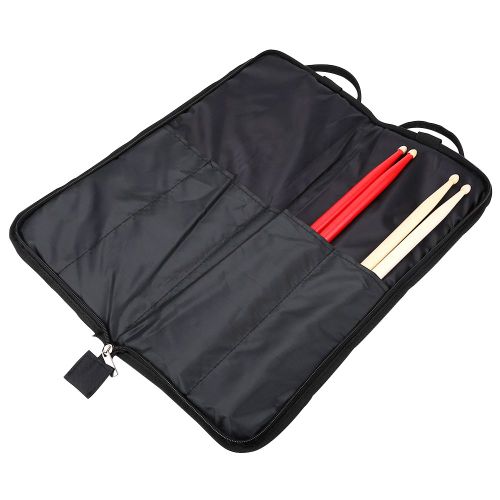 Sac De Rangement Pour Baguettes De Batterie En Tissu Oxford Noir Resistant A L'eau Avec Bandouliere