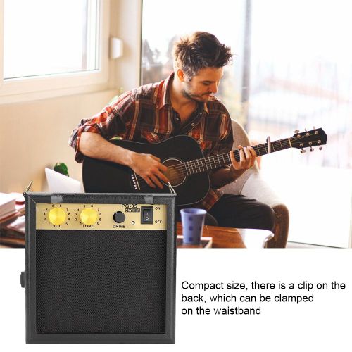 Amplificateur De Guitare Electrique Pg-05 5 W Dc 9 V Avec Haut-Parleur Et Volume