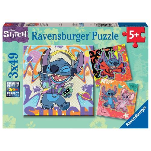 Puzzle Puzzles 3x49 P - Jouer Toute La Journée / Disney Stitch