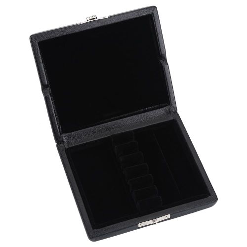 Etui En Cuir Pu Noir Pour Anches De Hautbois Avec Fentes Pour 6 Anches