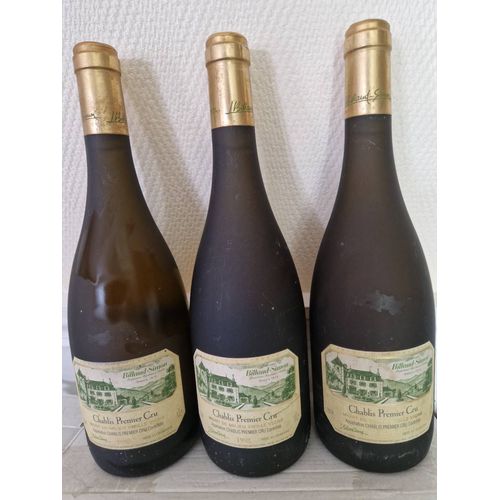 3 Btls De Chablis 1er Cru Billaud Simon Mont De Milieu Vieilles Vignes 1998