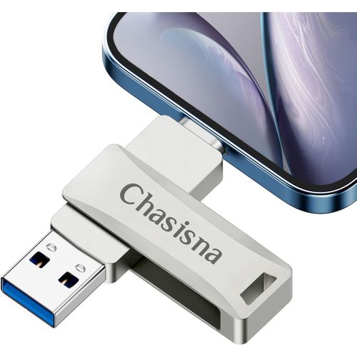Clé USB 128 Go pour iphone Compatible OTG Android/i-Pad/Mac/PC,Cle USB pour iphone Stockage Externe Sauvegardez Vos Photos et Vidéos sans Applications.