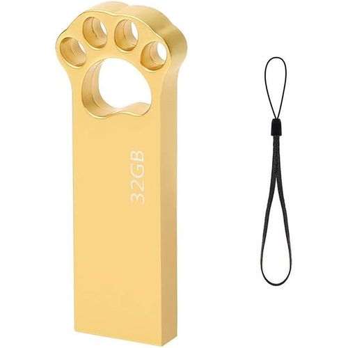 Clé USB 32 Go,Cle USB Lovely 32 Go Cartoon Flash Drive USB 2.0 Imperméable Mémoire Stick Pen Drive pour Ordinateur,PC,Tablette Stockage de données (Or)