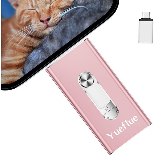 Cle USB iphone 128Go,3 en 1 Clé USB pour iphone avec pour i0S/Pad/Android/PC.Clé Foto lphone Push-Pull en Métal. Mémoire Externe Enregistrer Plus de Foto e Video Senza Scaricare App.