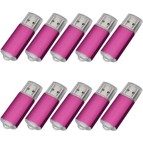 Yaxiny Lot de 10 clés USB 2.0 16 Go rose