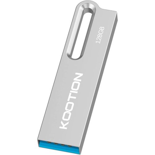 128Go Clé USB 3.0 Clef USB avec Trousseau 128Go Imperméable à l`Eau Jump Drive Mémoire Stick pour la Sauvegarde de l`Ordinateur/Ordinateur Portable (128GB 3.0,Argent)