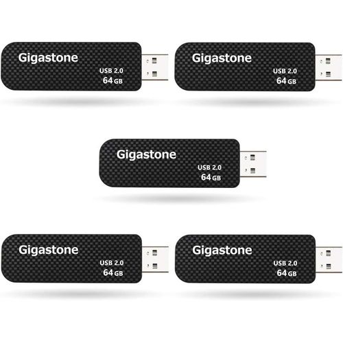 Lot de 5 Clé USB 64 Go,V30 Série,Clé Rétractable pour PC Ordinateur Portable MacBook,Compatible avec Windows Mac Linux,USB 2.0 Flash Drive Stockage Mémoire Stick,Style en Vogue-Noir