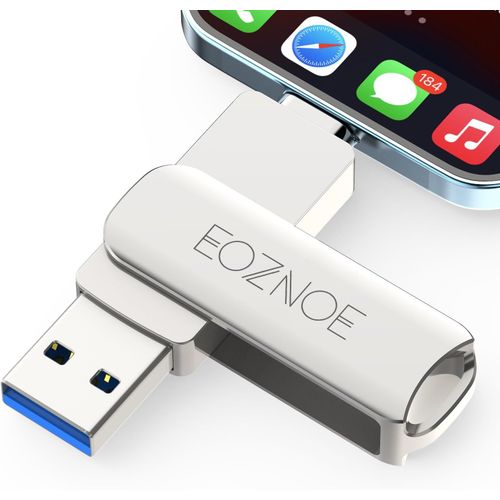 Clé USB 32Go pour iPhone,3 en 1 Stockage Externe pour enregistrer Plus de Photos et de vidéos,Cle USB 3.0 Haute Vitesse Compatible avec iPhone/iPad/Android/PC\u2026