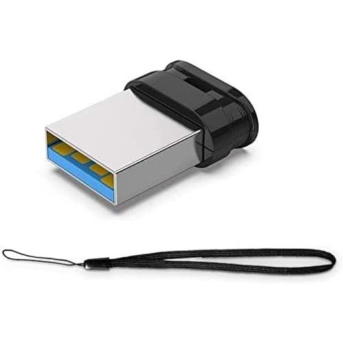 Clé USB 128Go 3.0 Ultra Mini,Mini Clef USB 128Go Rapide Mémoire de Stockage Externe Flash Drive à Haute Vitesse pour PC/TV/Autoradio (Noir,Lanière est Inclus)