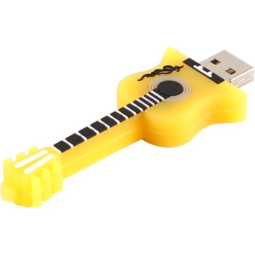 Clé USB 2.0 32 Go en Forme de Guitare Mignonne de Dessin animé pour Stockage de données (Jaune)