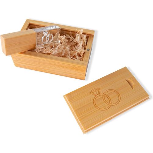 CLÉ USB 32 Go Bois et Cristal-USB 3.0 Premium-Mariage-USB Personnalisée-Photographe-Vidéaste-Mémoire Professionnelle-clé USB Stockage-Pen Drive Communion-USB Cadeau.[P69]