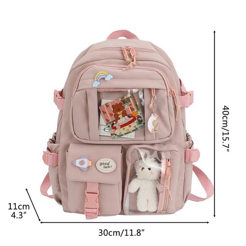 Sac a dos Kawaii grande capacite, mignon, ours, accessoires, sac a dos pour l'ecole, sac d'ecole japonais multi-poches pour adolescentes