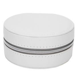 Boite a bijoux portable en PU, boite de rangement pour bagues, boucles d'oreilles, pendentifs, colliers, blanc