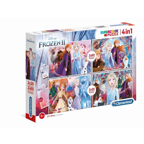 Puzzle Enfant 2x20+2x60 Pièces - La Reine Des Neiges 2