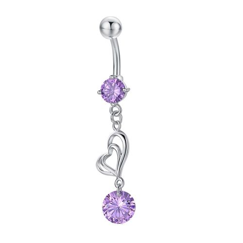 Piercing De Nombril Tendance En Forme De Double Cour (Violet)