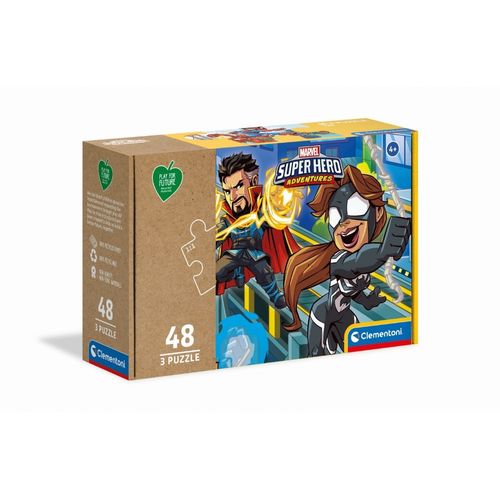 Puzzle Enfant 3x48 Pièces Play For Future - Marvel Superhero