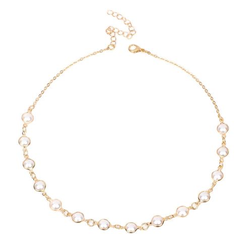 Collier Tendance Pour Femme Et Fille, Chaine De Clavicule En Fausses Perles, Bijoux Decoratifs