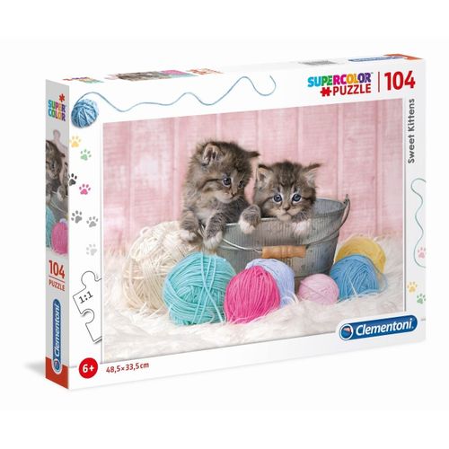 Puzzle Enfant 104 Pièces - Chatons Et Pelotes