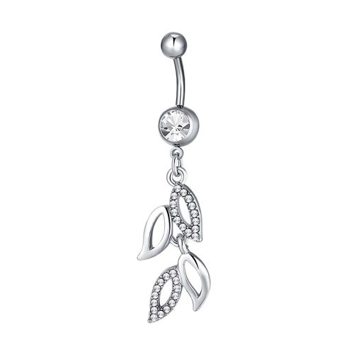P0341-Bb Bague Ombilicale En Zircon De Type Trefle A Quatre Feuilles, Accessoire De Bijouterie
