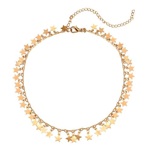 Collier Exquis Pour Femme, Collier A Pompons Etoiles A La Mode, Bijoux
