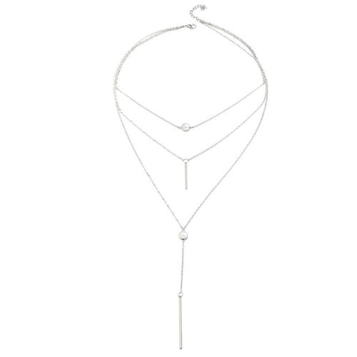 Collier Avec Pendentif En Alliage Pour Femme Et Fille, Accessoire Tendance, Couleur Argent