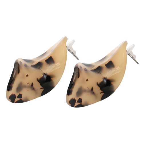 Boucles D'oreilles Elegantes Et Personnalisees En Acrylique Pour Femmes (Beige)