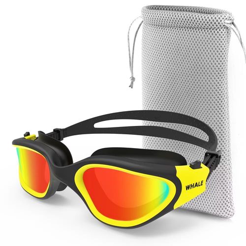 Lentille De Protection Uv Anti-Buée Pour Adultes,Lunettes De Natation Pour Hommes Et Femmes,Étanche,Réglable,Silicone,Lunettes De Natation Avec Sac - Type Yellow With Bag-Ouragan X