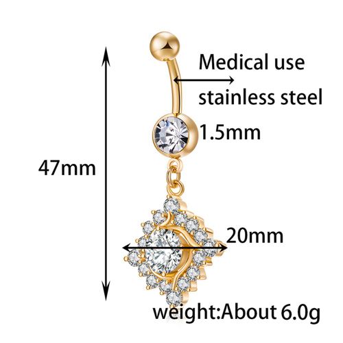 Anneau De Nombril En Zircon, Grand Bijou Tendance Et Exquis, Accessoire De Bijouterie